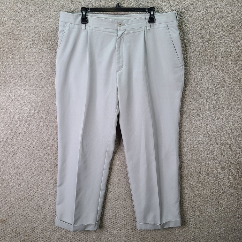 Nike Pants Mens 36x30 Gray Pleated Dri-Fit Golf Chino Polyester Casual Athletic